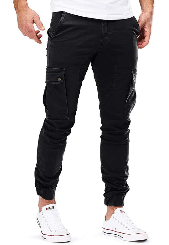 Herren Cargo-Hose mit elastischen Bündchen und multifunktionalen Taschen