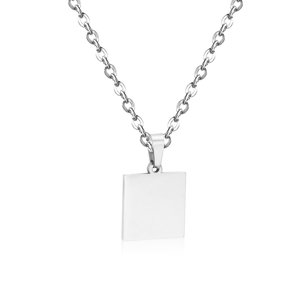 Damen modische Edelstahl-Halskette mit einzigartigem Schildanhänger Shop Nory