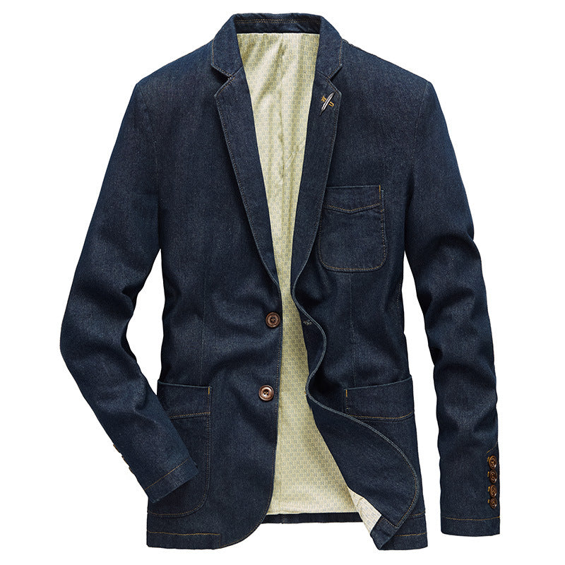 Herren Jeans-Sakko im Casual-Blazer-Stil mit aufgesetzten Taschen Shop Nory