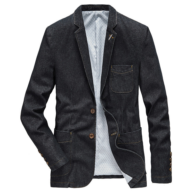 Herren Jeans-Sakko im Casual-Blazer-Stil mit aufgesetzten Taschen Shop Nory