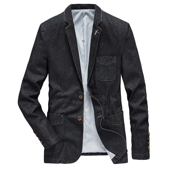 Herren Jeans-Sakko im Casual-Blazer-Stil mit aufgesetzten Taschen Shop Nory
