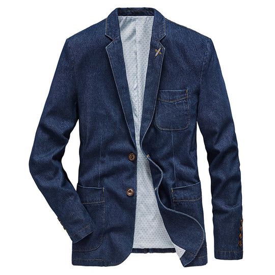 Herren Jeans-Sakko im Casual-Blazer-Stil mit aufgesetzten Taschen Shop Nory