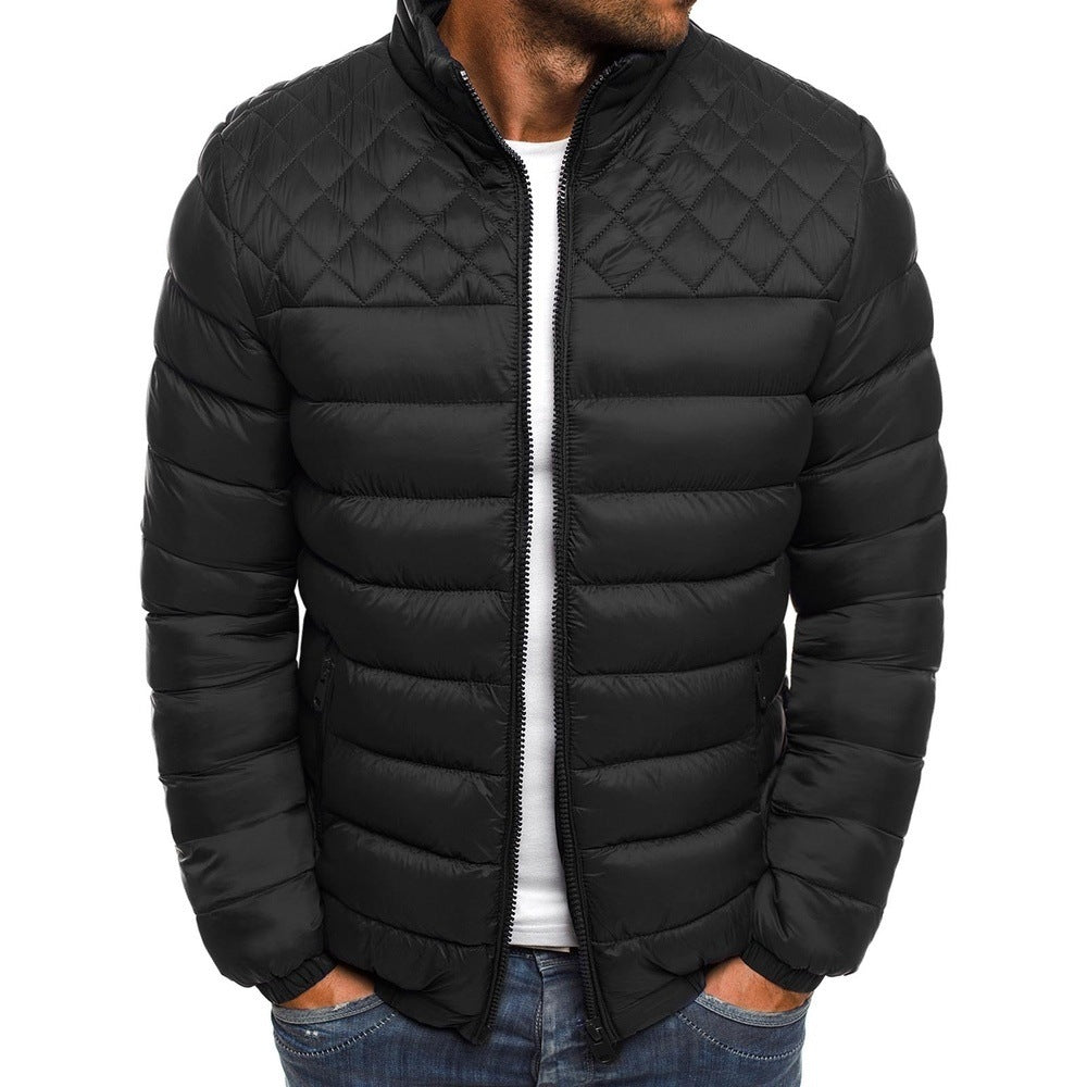 Herren Steppjacke mit modernem Kragen und praktischem Reißverschluss