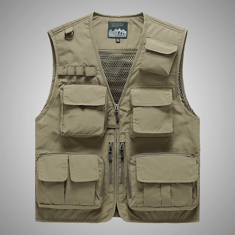 Herren Multifunktionale Utility-Weste mit Mehrfachtaschen und Mesh-Innenfutter Shop Nory