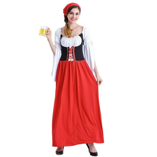 Damen nan authentisches Oktoberfest Madl Kostüm mit Schnürcorsage weiten Trompetenärmeln Shop Nory