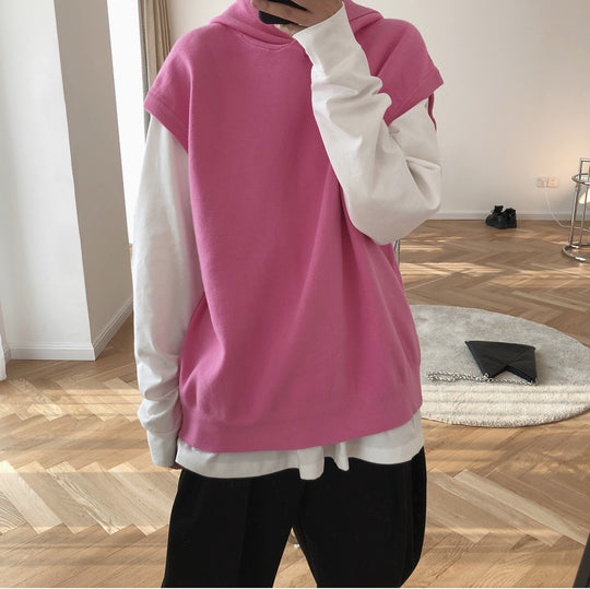 Damen Ärmellose Kapuzenstrick‑Weste im Oversize‑Cut aus feinem Strick Shop Nory