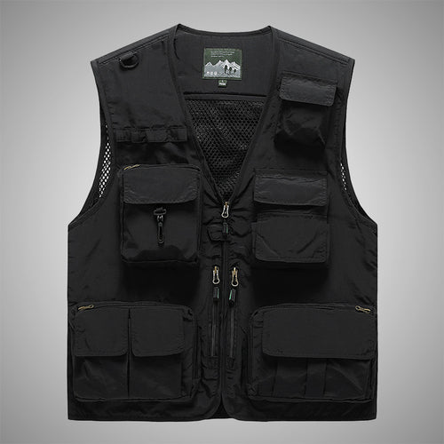 Herren Multifunktionale Utility-Weste mit Mehrfachtaschen und Mesh-Innenfutter Shop Nory