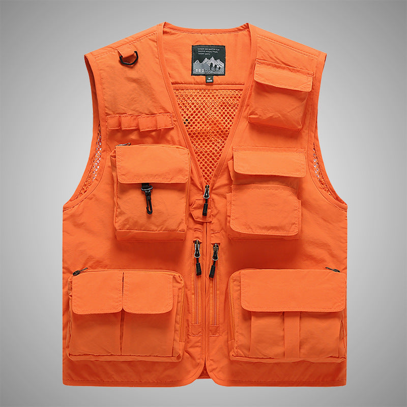 Herren Multifunktionale Utility-Weste mit Mehrfachtaschen und Mesh-Innenfutter Shop Nory