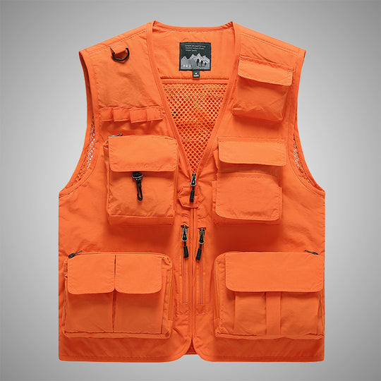 Herren Multifunktionale Utility-Weste mit Mehrfachtaschen und Mesh-Innenfutter Shop Nory
