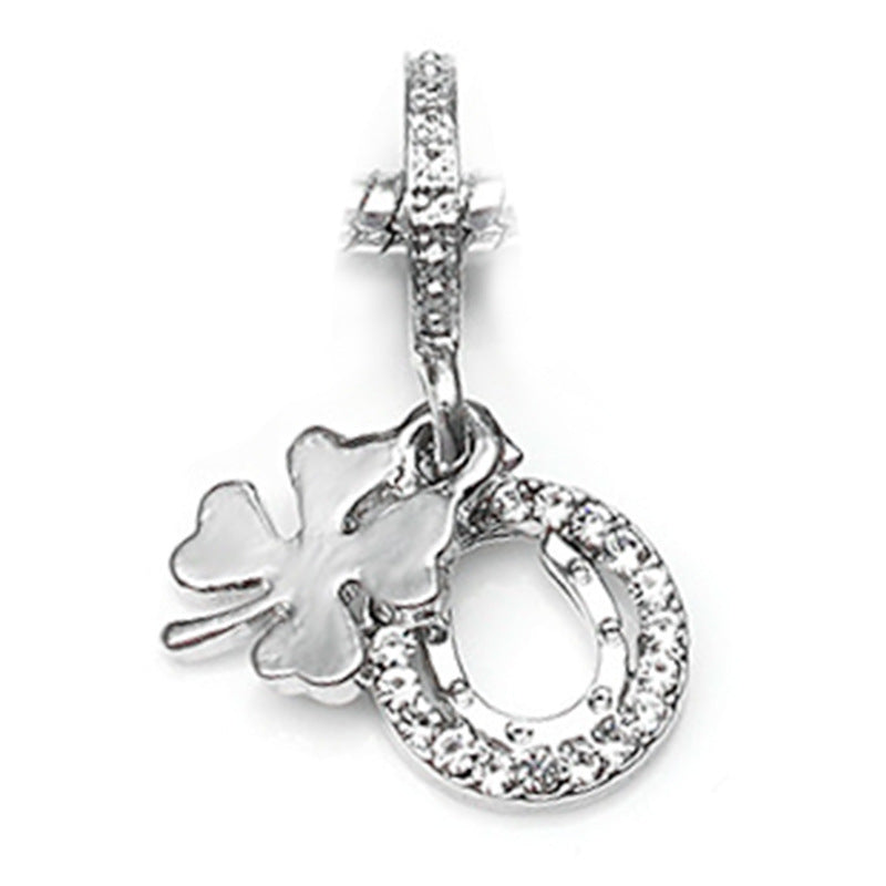 Versilberter Charm-Anhänger mit Mond, Sternen und Tanzender Elfe