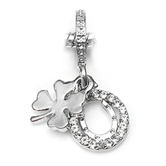 Versilberter Charm-Anhänger mit Mond, Sternen und Tanzender Elfe