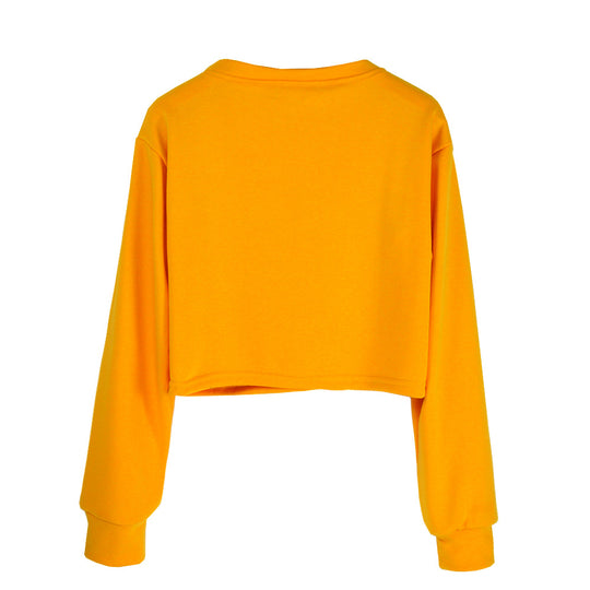 Damen Kurzes Cropped-Sweatshirt mit Print, Rundhalsausschnitt & langen Ärmeln Shop Nory