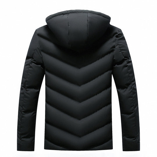 Herren Steppjacke mit Teddyfellkapuze und Chevron-Steppung Shop Nory