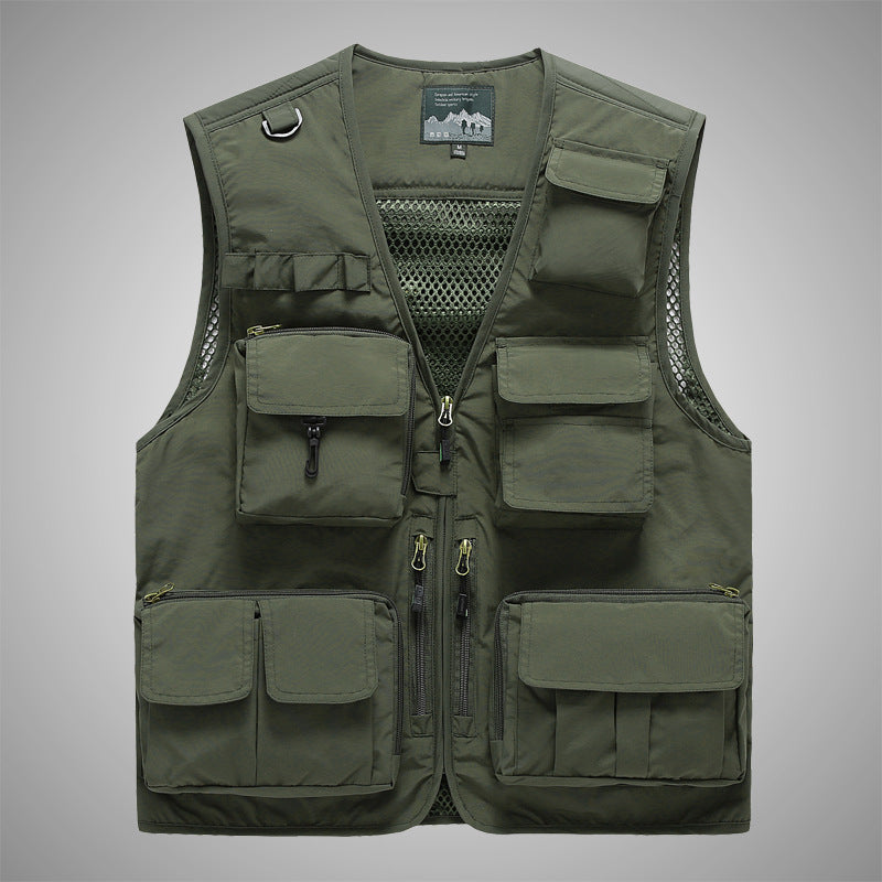Herren Multifunktionale Utility-Weste mit Mehrfachtaschen und Mesh-Innenfutter Shop Nory