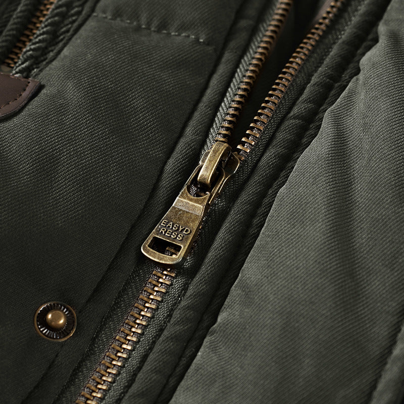 Herren gepolsterte Kapuzenparka mit Kunstfellfutter und Multifunktionstaschen Shop Nory