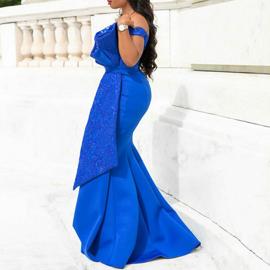Damen Elegantes Abendkleid mit floralem Oberteil und schwingendem Saum