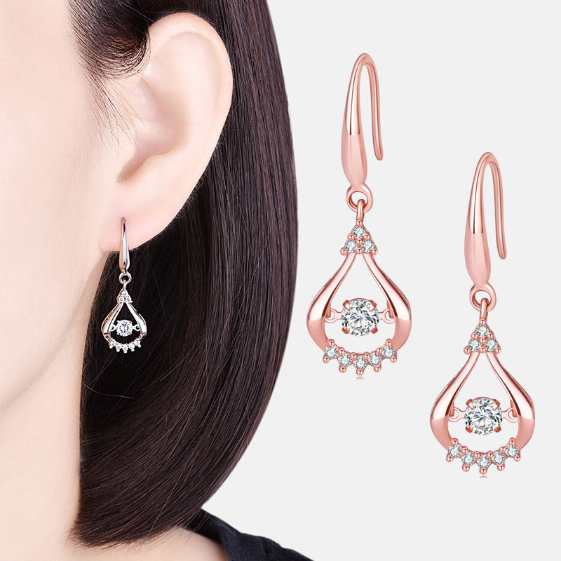 Damen Elegante und funkelnde Ohrringe im Tropfen-Design Shop Nory
