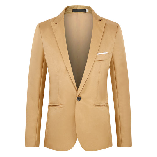 Herren tailliertes Ein-Knopf-Sakko mit schmalem Revers und dezentem Taschenfinish Shop Nory
