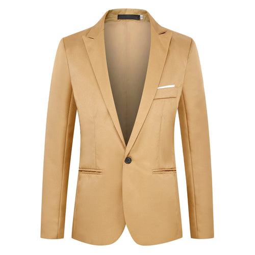 Herren tailliertes Ein-Knopf-Sakko mit schmalem Revers und dezentem Taschenfinish Shop Nory