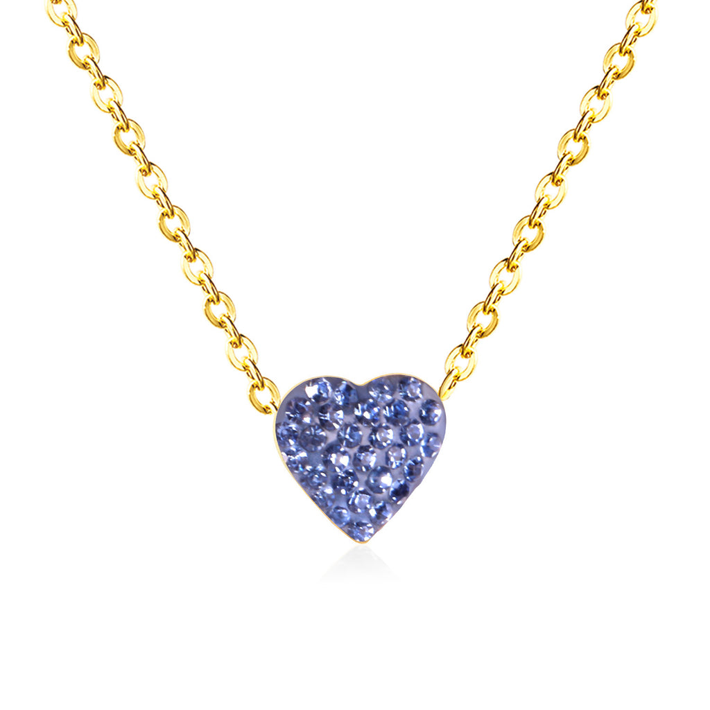 Damen Halskette mit herzförmigem Anhänger aus hochwertigem Edelstahl mit funkelnder Oberfläche Shop Nory
