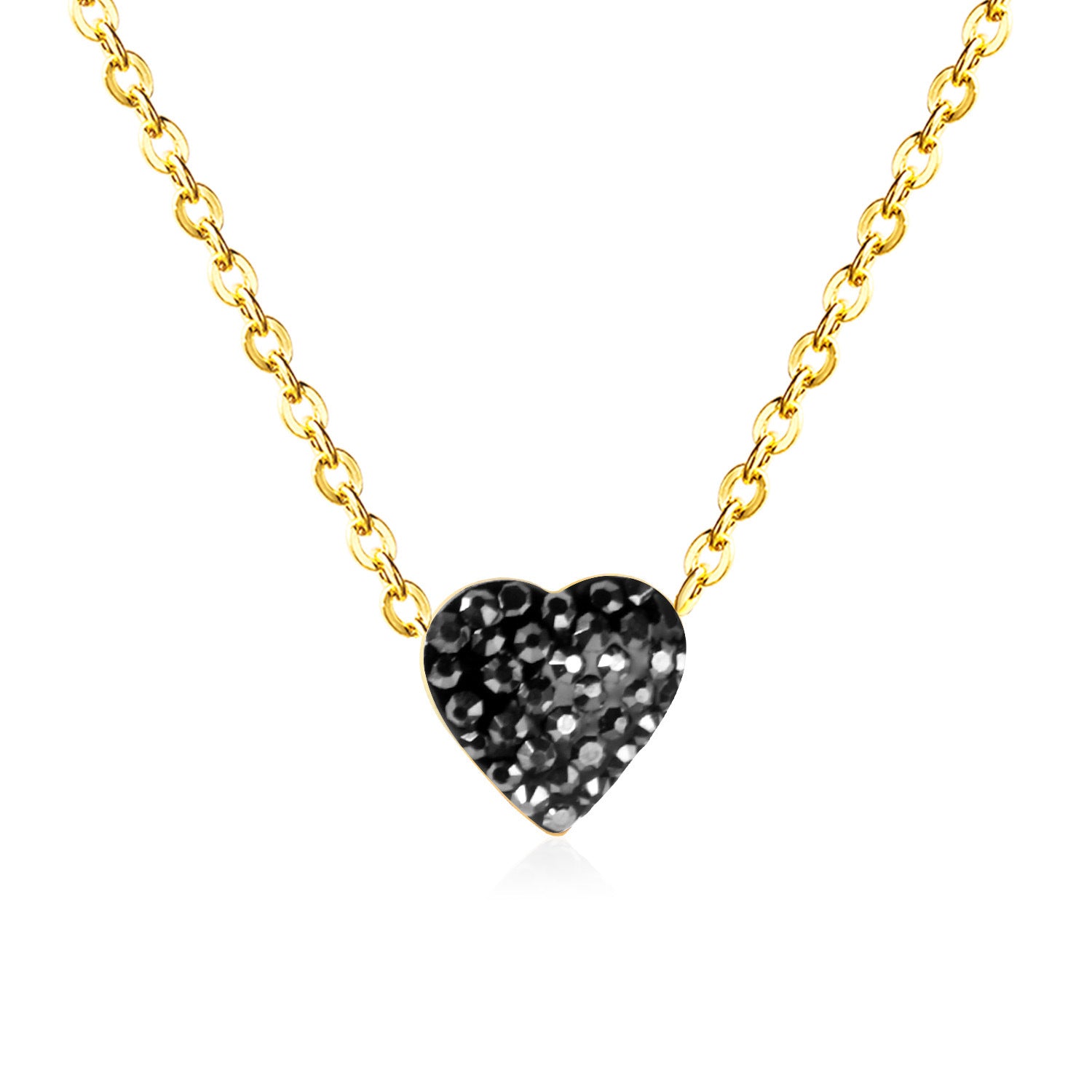Damen Halskette mit herzförmigem Anhänger aus hochwertigem Edelstahl mit funkelnder Oberfläche Shop Nory