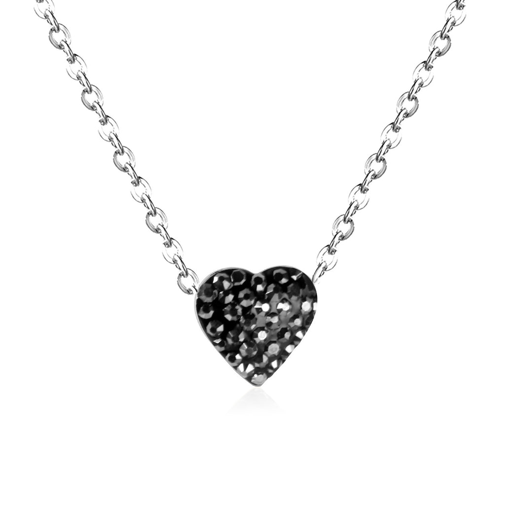 Damen Halskette mit herzförmigem Anhänger aus hochwertigem Edelstahl mit funkelnder Oberfläche Shop Nory