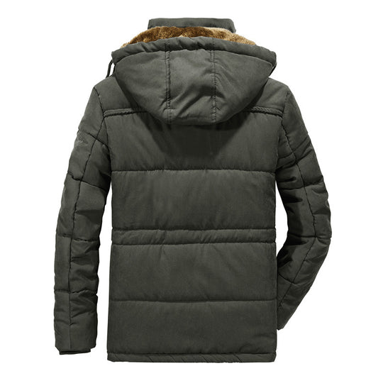 Herren gepolsterte Kapuzenparka mit Kunstfellfutter und Multifunktionstaschen Shop Nory