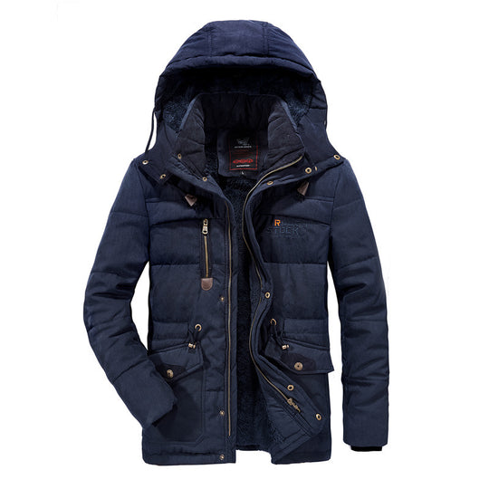 Herren gepolsterte Kapuzenparka mit Kunstfellfutter und Multifunktionstaschen Shop Nory