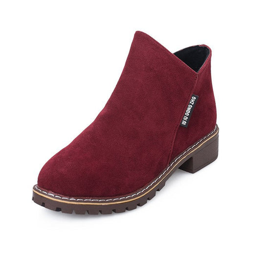 Damen Ankle-Boots aus softem Wildleder mit stabilem Blockabsatz