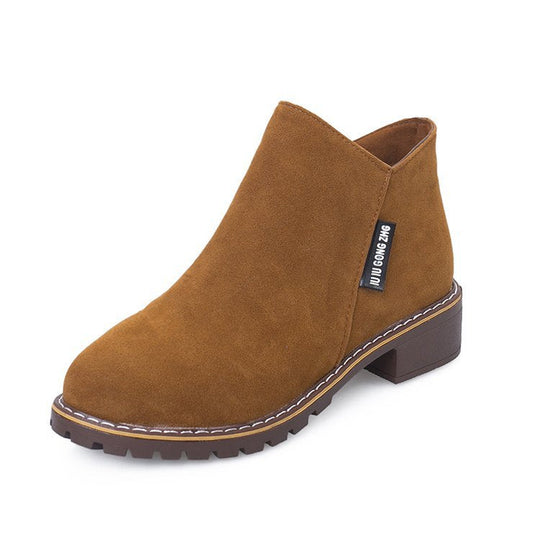 Damen Ankle-Boots aus softem Wildleder mit stabilem Blockabsatz