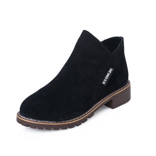 Damen Ankle-Boots aus softem Wildleder mit stabilem Blockabsatz