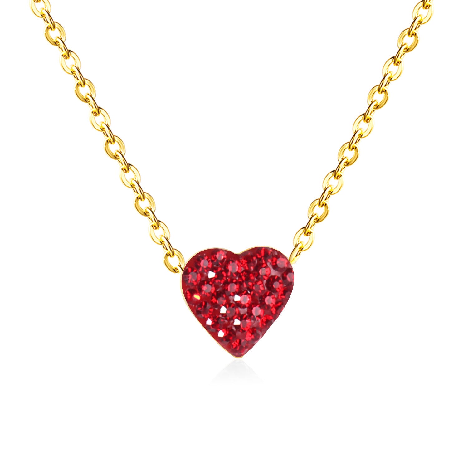 Damen Halskette mit herzförmigem Anhänger aus hochwertigem Edelstahl mit funkelnder Oberfläche Shop Nory