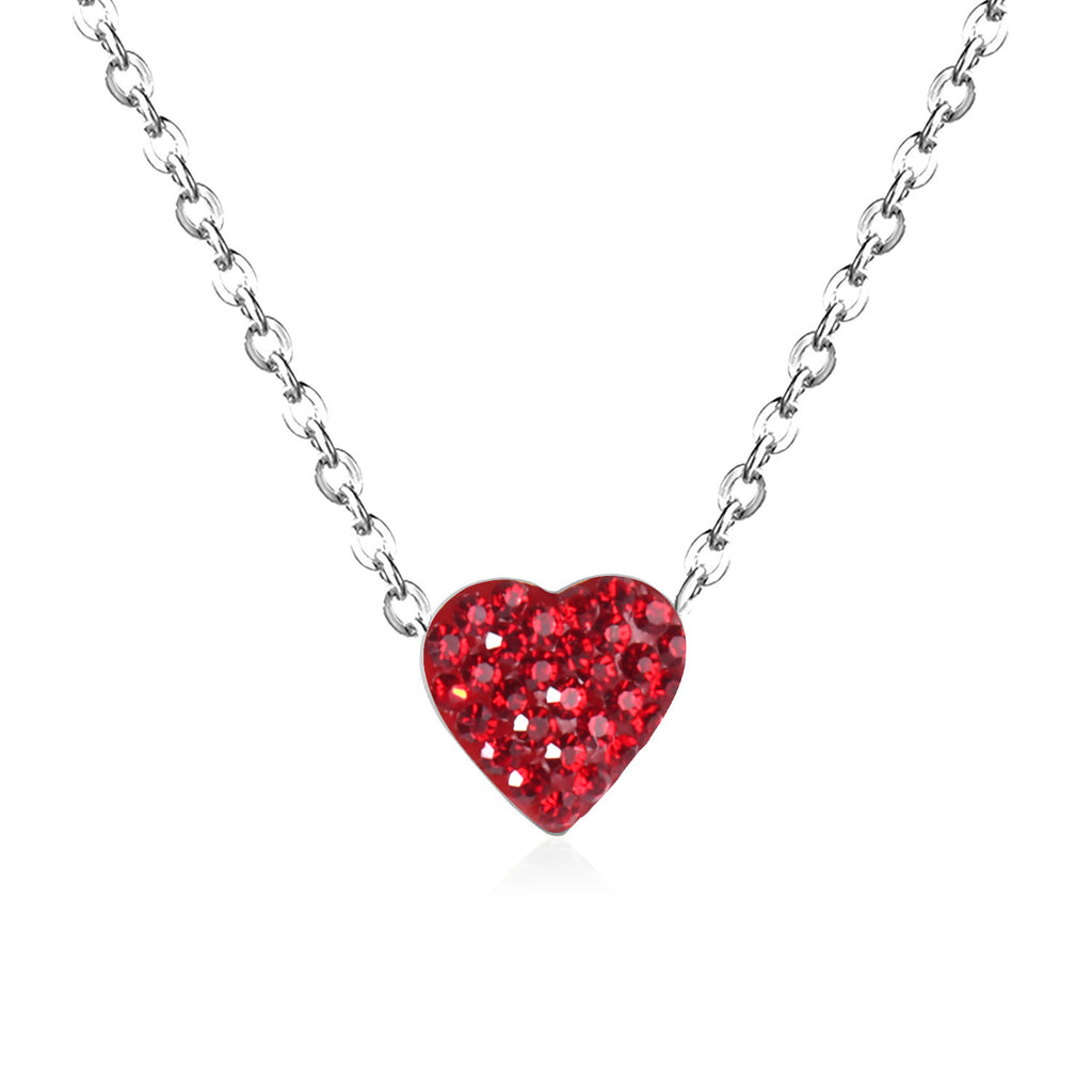 Damen Halskette mit herzförmigem Anhänger aus hochwertigem Edelstahl mit funkelnder Oberfläche Shop Nory