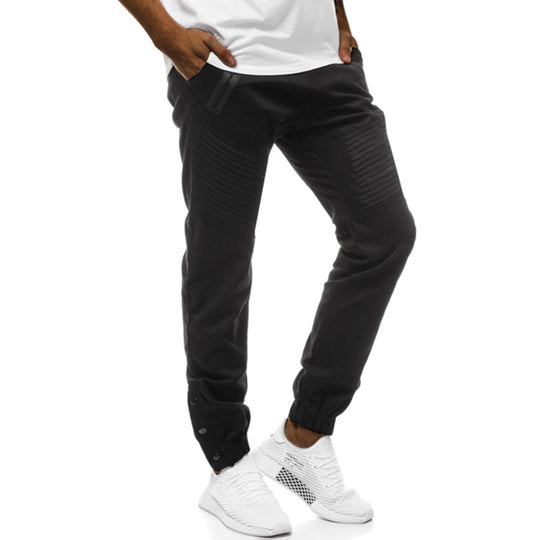 Herren Tech-Joggerhose mit gepolsterten Kniepaneelen, elastischem Tunnelzug und Druckknopf-Manschetten Shop Nory