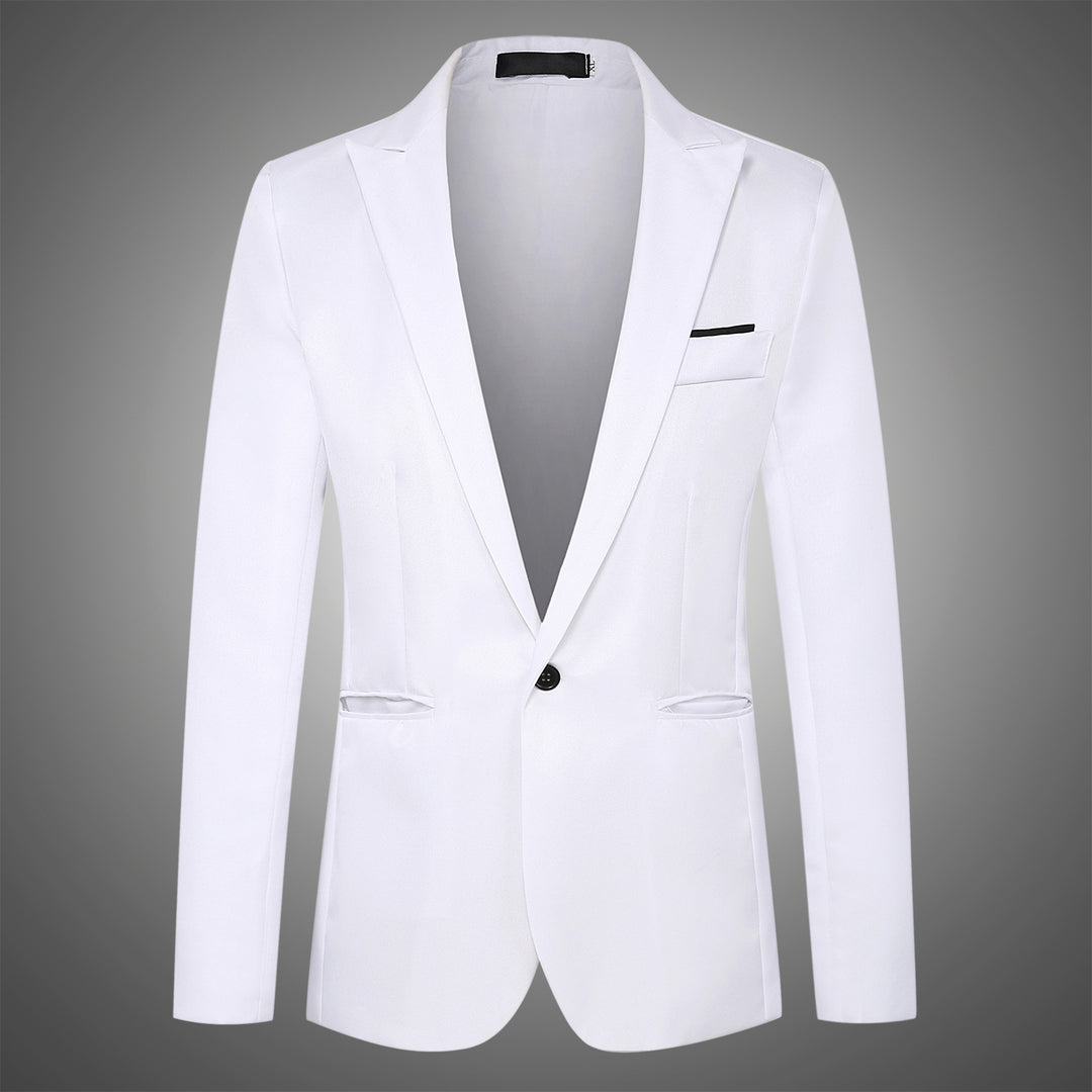 Herren tailliertes Ein-Knopf-Sakko mit schmalem Revers und dezentem Taschenfinish Shop Nory