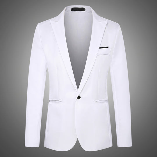 Herren tailliertes Ein-Knopf-Sakko mit schmalem Revers und dezentem Taschenfinish Shop Nory