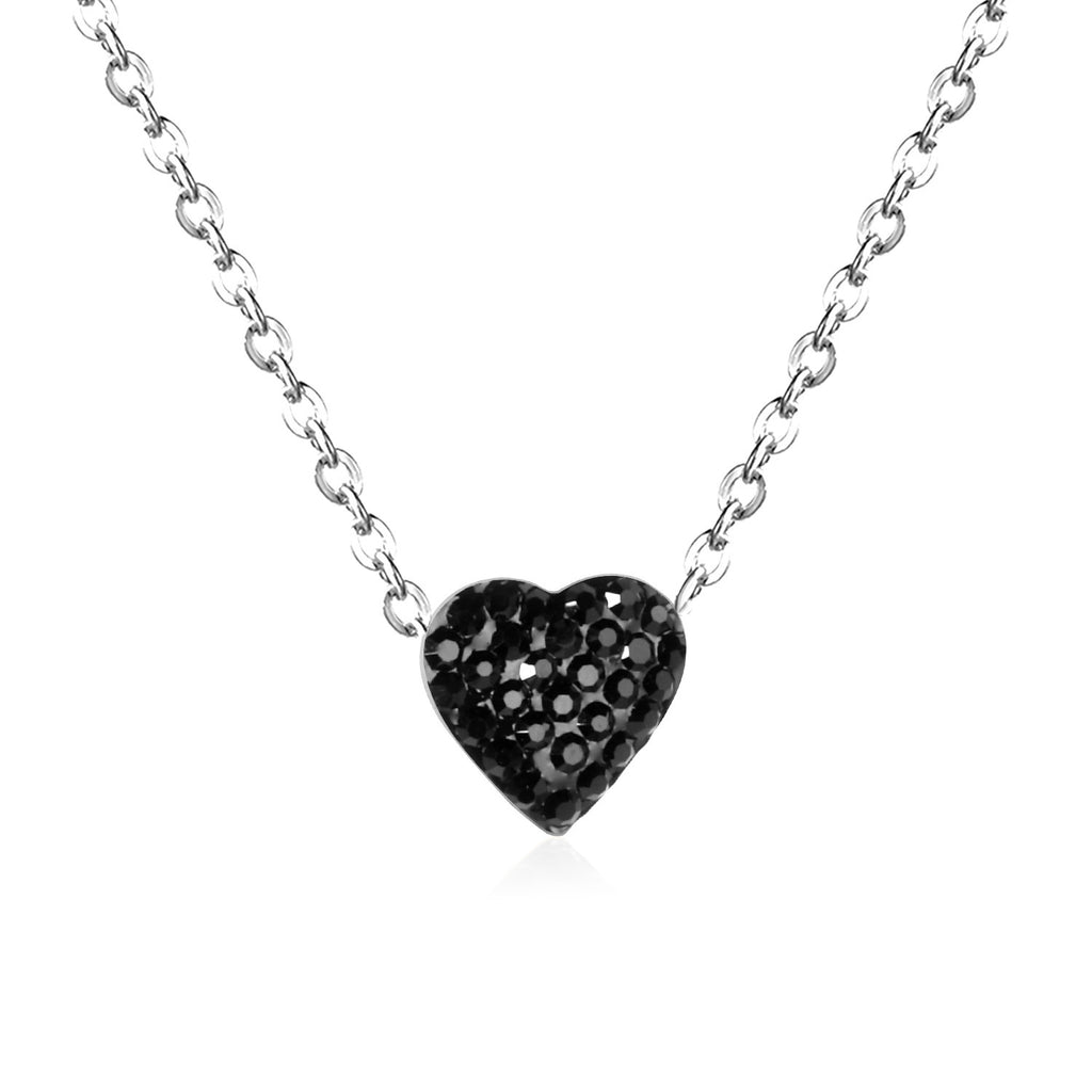 Damen Halskette mit herzförmigem Anhänger aus hochwertigem Edelstahl mit funkelnder Oberfläche Shop Nory