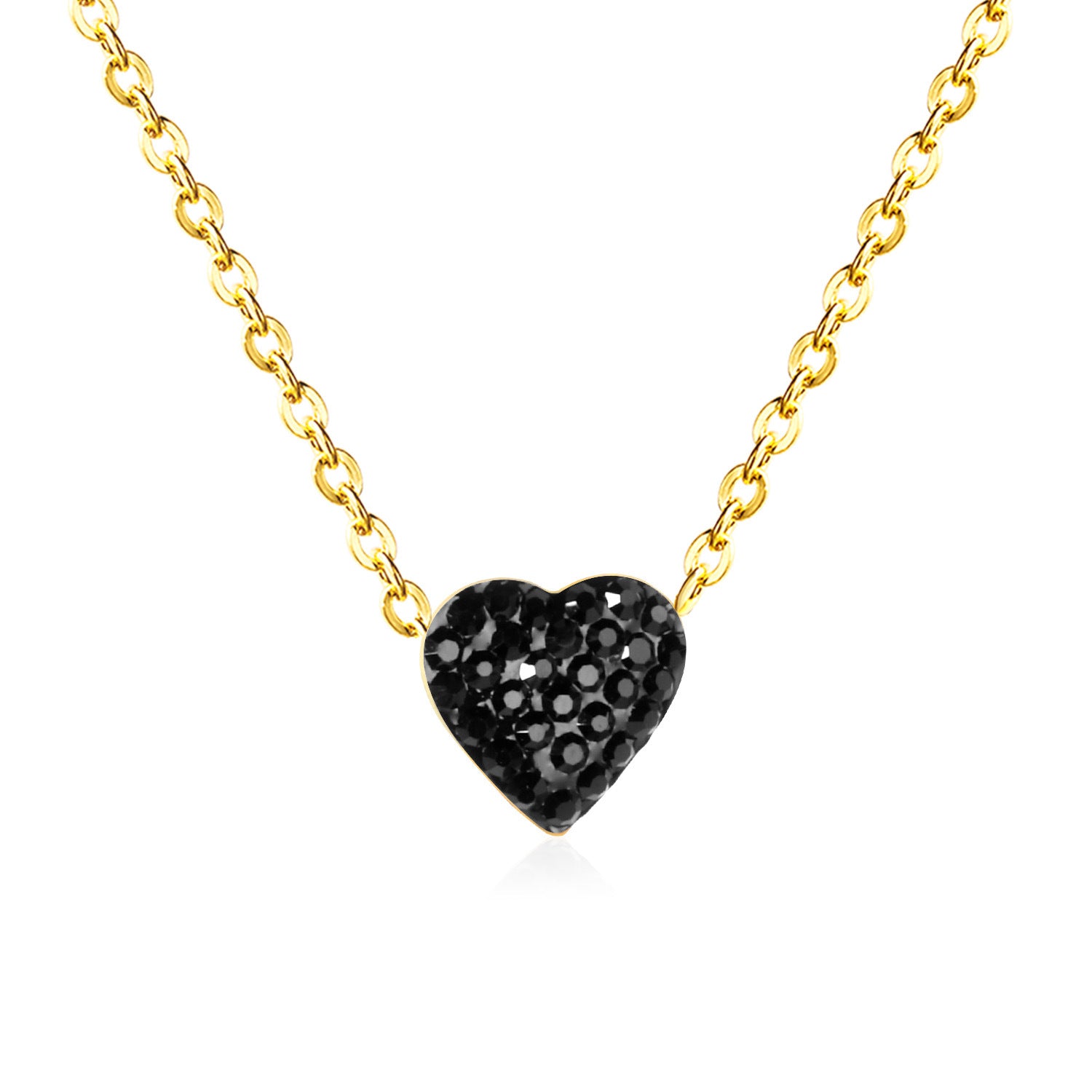 Damen Halskette mit herzförmigem Anhänger aus hochwertigem Edelstahl mit funkelnder Oberfläche Shop Nory