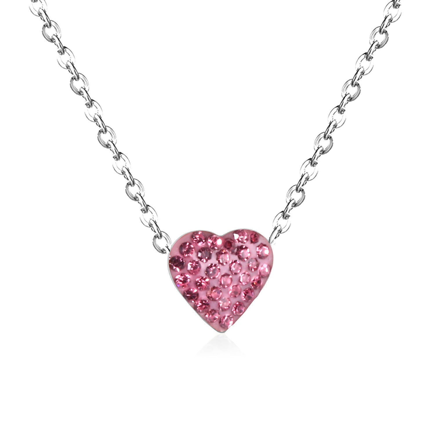 Damen Halskette mit herzförmigem Anhänger aus hochwertigem Edelstahl mit funkelnder Oberfläche Shop Nory