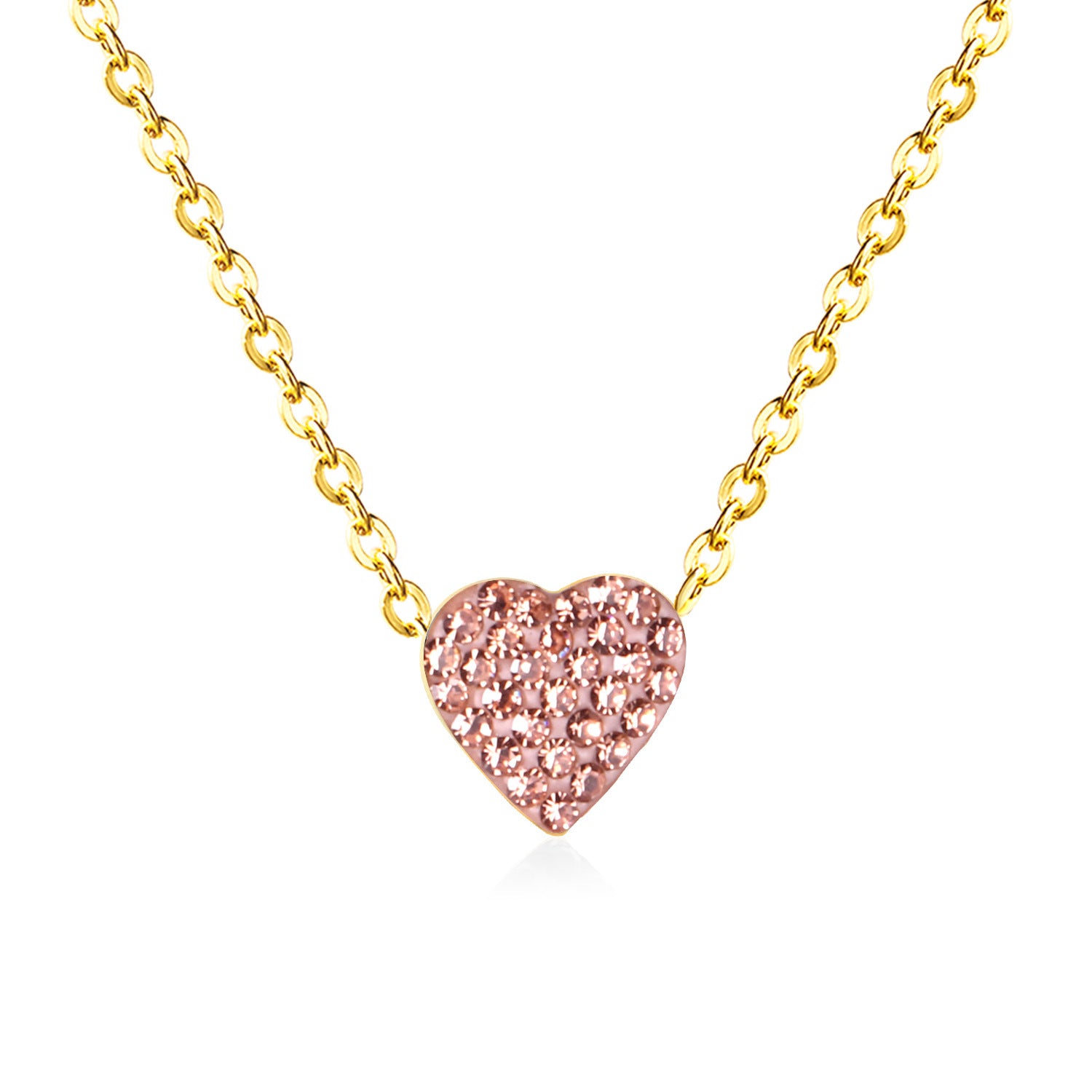 Damen Halskette mit herzförmigem Anhänger aus hochwertigem Edelstahl mit funkelnder Oberfläche Shop Nory