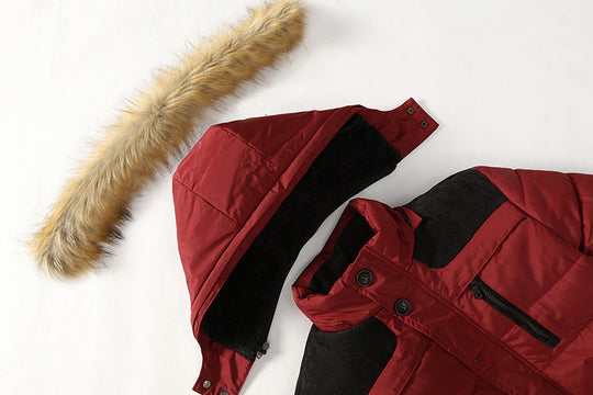 Herren Wärmende Winterjacke mit abnehmbarem Kunstfellkragen Shop Nory