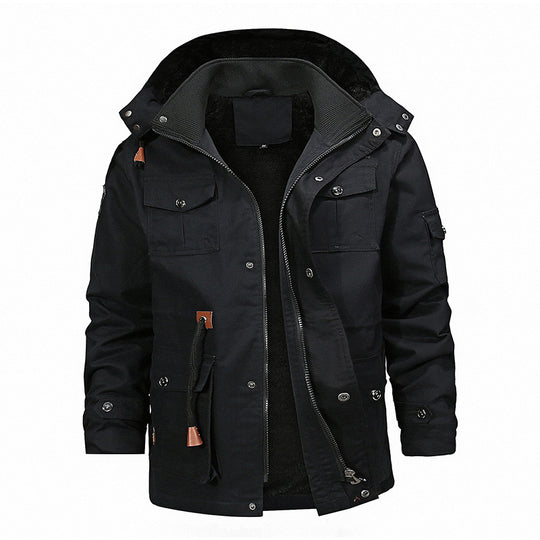 Herren Field-Parka mit Teddy-Innenfutter, verstellbarer Kapuze und Utility-Taschen Shop Nory