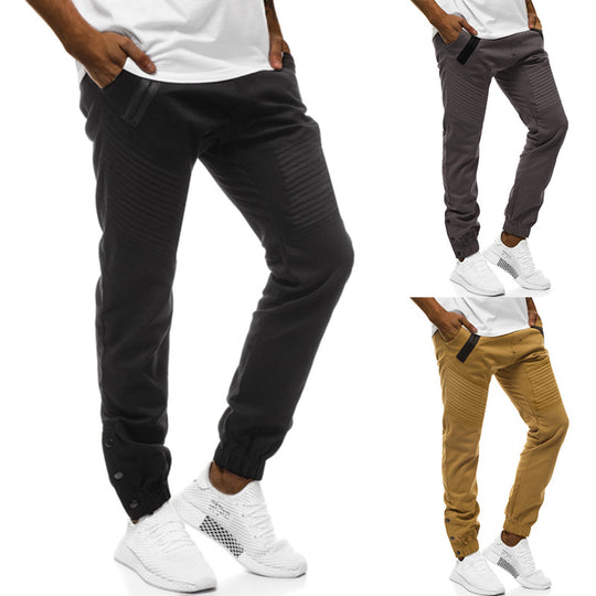 Herren Tech-Joggerhose mit gepolsterten Kniepaneelen, elastischem Tunnelzug und Druckknopf-Manschetten Shop Nory