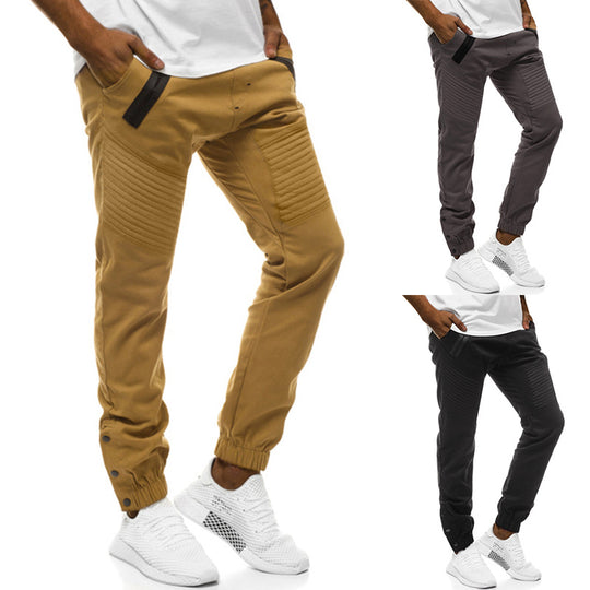 Herren Tech-Joggerhose mit gepolsterten Kniepaneelen, elastischem Tunnelzug und Druckknopf-Manschetten Shop Nory