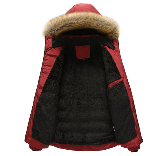Herren Wärmende Winterjacke mit abnehmbarem Kunstfellkragen Shop Nory