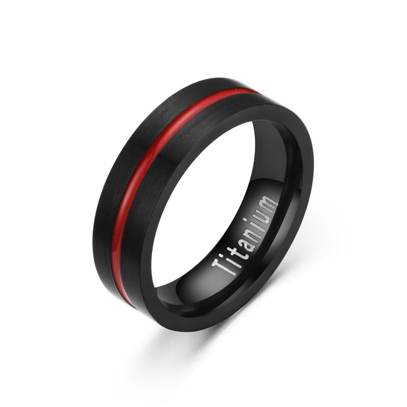 Herren Titanring mit eleganter roter Akzentlinie Shop Nory