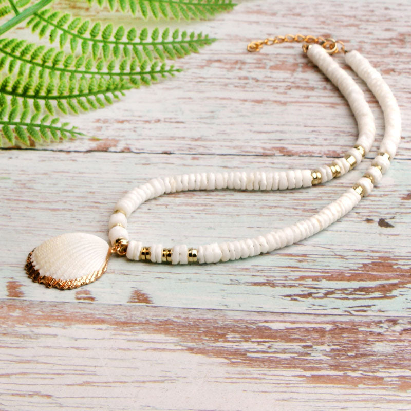 Perlenkette Mit Muschelanhänger | Shop Nory