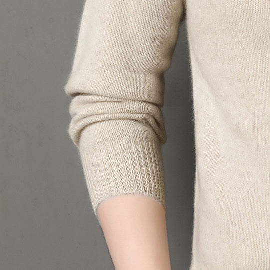 Herren-Yakwollpullover, Stehkragen, warm und gestrickt