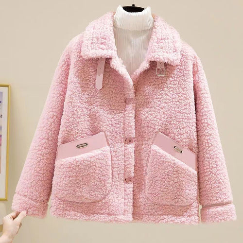 Lammfleece-Imitat Jacke für Damen, Herbst und Winter