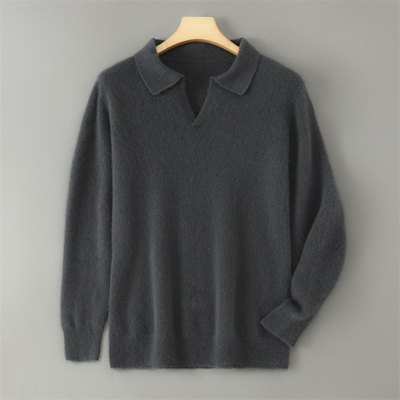 Herren-Wollpullover mit Kragen, Business-Casual